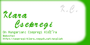 klara csepregi business card